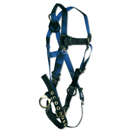 FallTech 7018 Contractor Full Body Harness with 3 D-Rings and Tongue Buckle Leg Straps