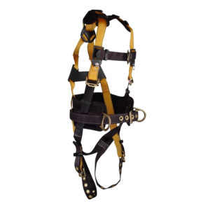 FallTech 7035 Journeyman Full Body Polyester Harness with 3 D-Rings and Tongue Buckle Leg Straps with Belt