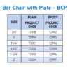 Bar Chair with Plate - BCP Chart